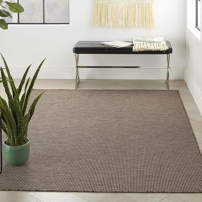 Nourison Positano Indoor/Outdoor Natural 3' x 5' Area Rug, Easy Cleaning, Non Shedding, Bed Room, Living Room, Dining Room, Backyard, Deck, Patio (3x5) by GreenHaven Gardens