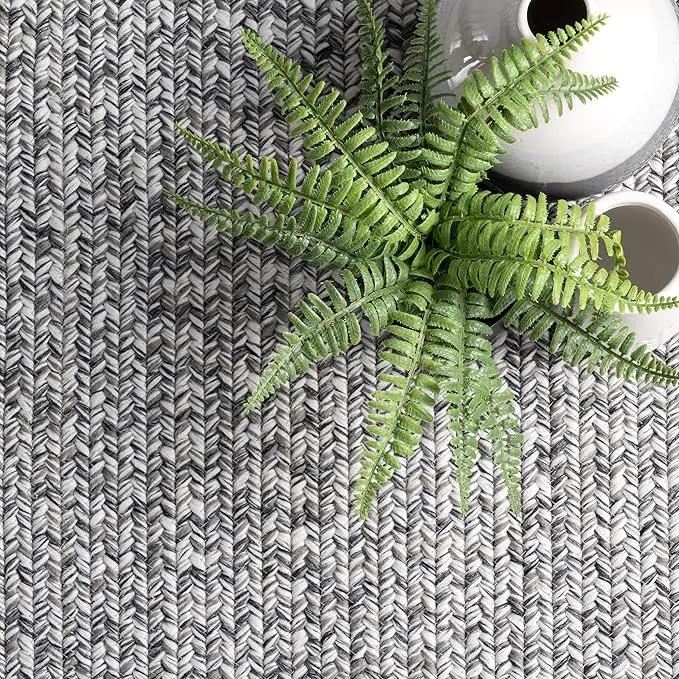 nuLOOM Oval 5' x 8' Solid Hand Braided Indoor/Outdoor Area Rug, Pet-Friendly, High Traffic, Weather Resistant, for Patio, Balcony, Bedroom, Living, Dining Room, Wynn Salt and Pepper by GreenHaven Gardens