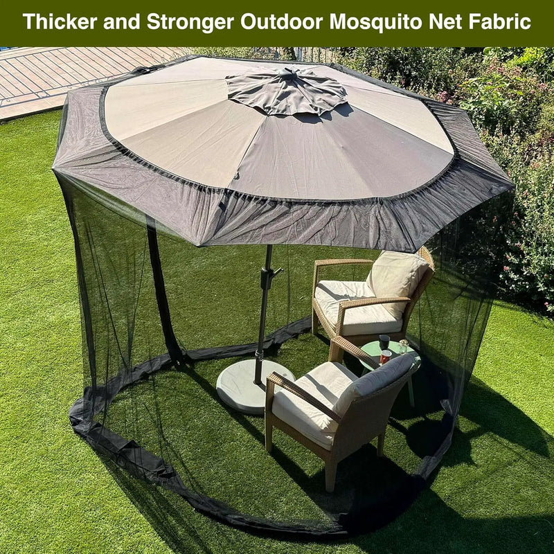 Mosquito Net for Umbrella 9.2 FT | Large Sizes & Fabric Designed for Outdoors | Insect House Screen Netting for Patio, Porch & Garden Terrace | Outside Canopy Bug & Fly Protection Enclosure by GreenHaven Gardens