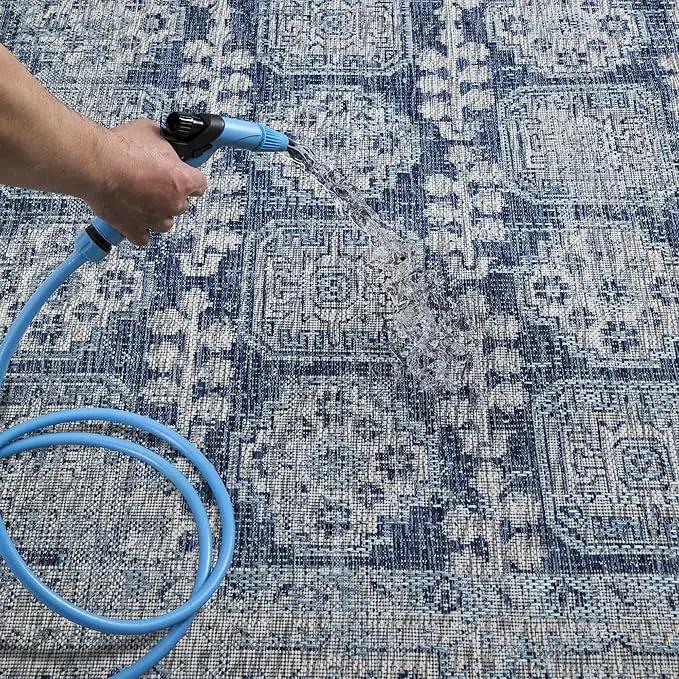 Keen Home Design Terrace Outdoor Area Rug - 5x8 Washable Indoor/Outdoor Rug for Patio, Kitchen, Balcony, Beach, Garden, Deck and Porch, Size: 5'3"x7'7" by GreenHaven Gardens