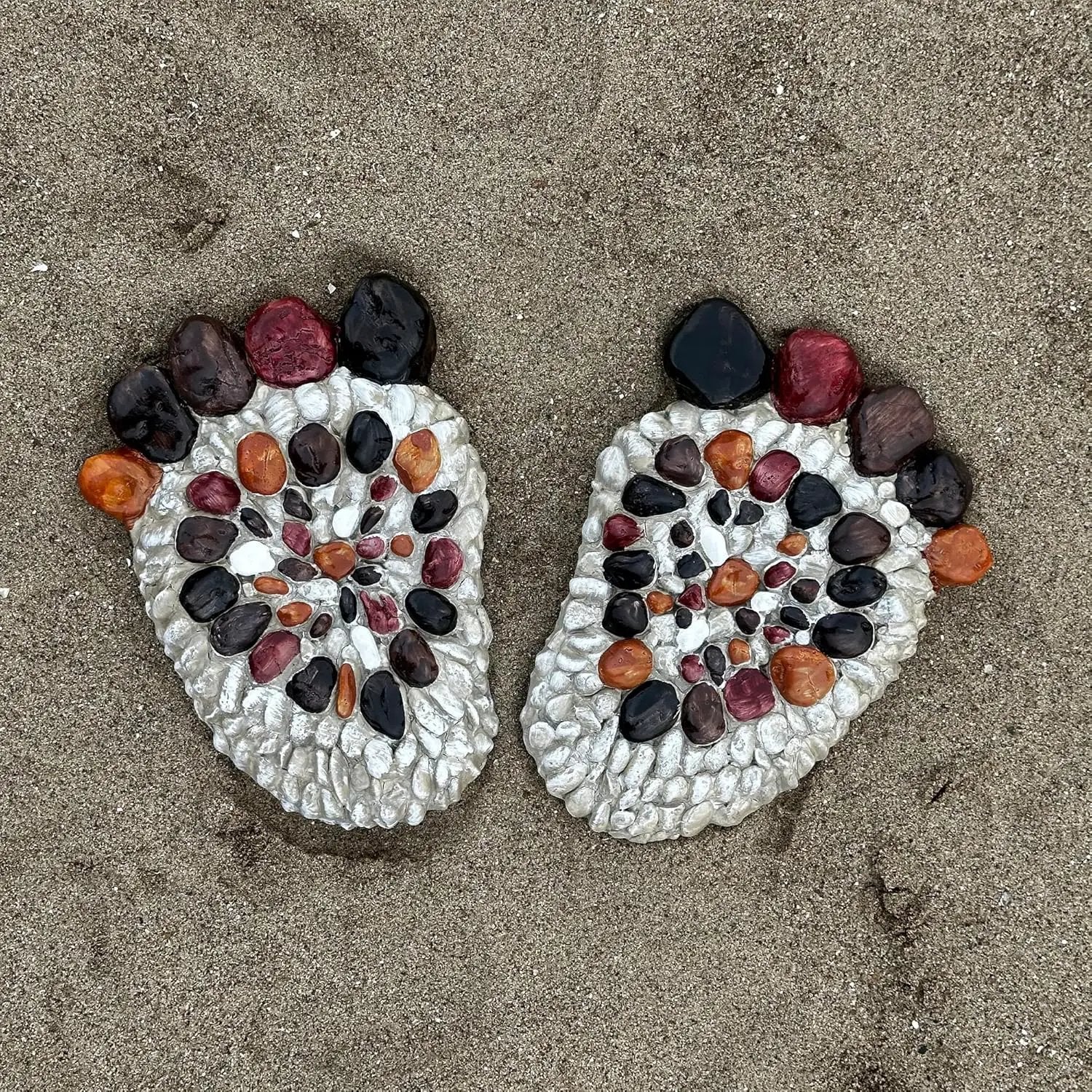 Outdooor Stepping Stones - Decorative Garden Stones for Patio, Deck, Garden or Sidewalk Faux Cobblestone Stepping Stones (Set of 2#B Small Size by GreenHaven Gardens