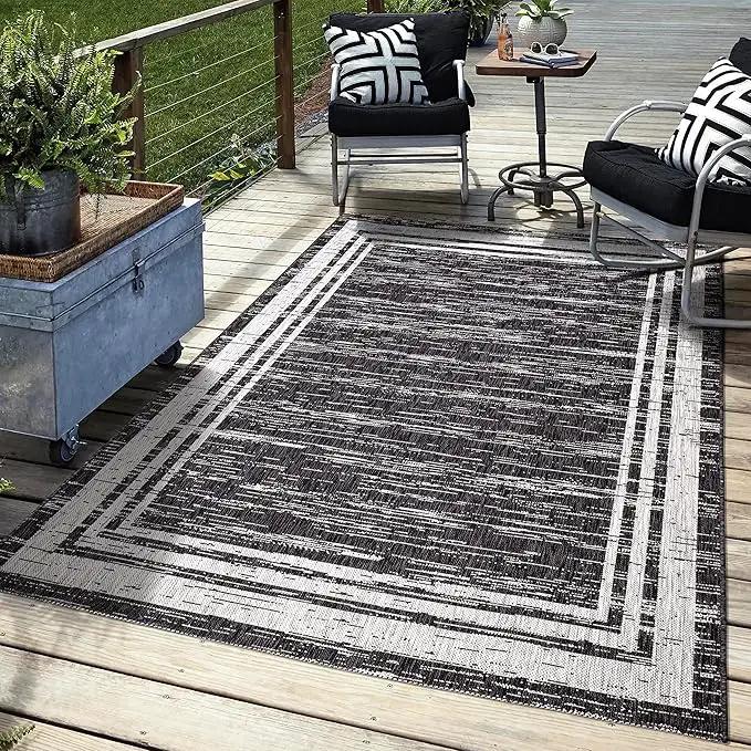 Keen Home Design Outdoor Rug - 8x10 Washable Indoor/Outdoor Rug for Patio, Balcony, Kitchen, Garden, Beach, Deck and Porch. Size: 7'9" x 10'2" by GreenHaven Gardens