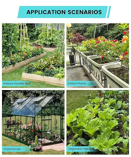 Automatic Drip Irrigation Kits with Y-Type Distribution Tubing, 14 Drip and Spray Integrated Nozzles, 33ft PE Main Tube, and 33ft PVC Branch Tubing for Garden, Patio, and Greenhouse by GreenHaven Gardens