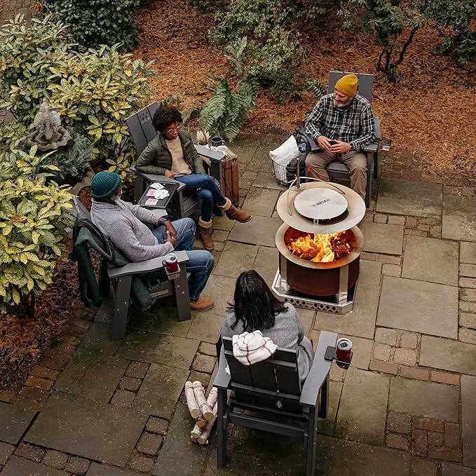 Breeo Smokeless Fire Pit (X Series 24, Corten Steel) | 27.5 inch Smokeless Firepit for Outside | 62 Pounds | Ideal for Families Compatible with Wide Range of Breeo Accessories by GreenHaven Gardens