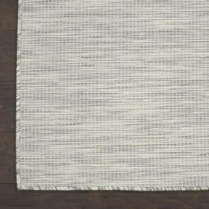 Nourison Positano Indoor-Outdoor Light Grey 5' x 7' Area Rug, Easy Cleaning, Non Shedding, Bed Room, Living Room, Dining Room, Backyard, Deck, Patio (5x7) by GreenHaven Gardens