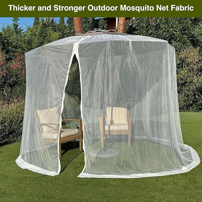 Mosquito Net for Umbrella 11 FT | Large Sizes & Fabric Designed for Outdoors | Insect House Screen Netting for Patio, Porch & Garden Terrace | Outside Canopy Bug & Fly Protection Enclosure by GreenHaven Gardens