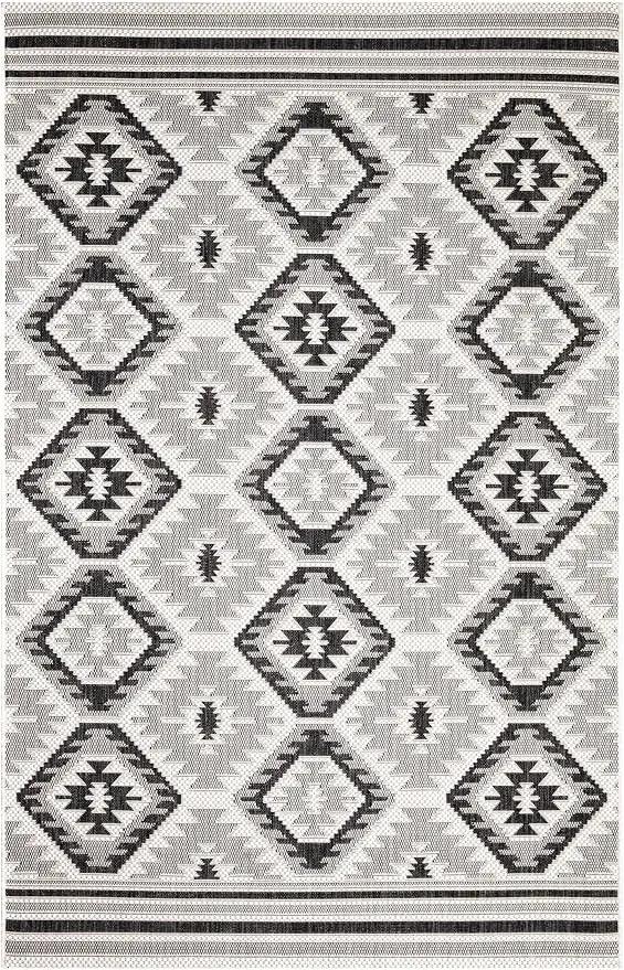 Keen Home Design Outdoor Rug - 8x10 Washable Indoor/Outdoor Rug for Patio, Balcony, Kitchen, Garden, Beach, Deck and Porch. Size: 7'9" x 10'2" by GreenHaven Gardens