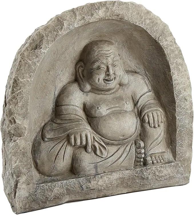 Design Toscano Great Sanctuary Grotto Asian Man Garden Niche Statue, 20 inches wide, 19 inches tall, Cast Stone Resin, Sandstone Finish by GreenHaven Gardens