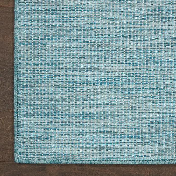 Nourison Positano Indoor/Outdoor Aqua 10' x 14' Area Rug, Easy Cleaning, Non Shedding, Bed Room, Living Room, Dining Room, Backyard, Deck, Patio (10x14) by GreenHaven Gardens