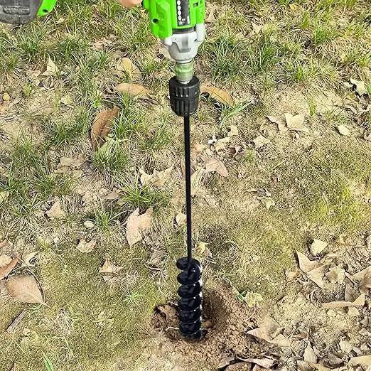TCBWFY 2x32 Inch Auger Drill Bit for Planting - Long Handle Easy Planter Garden Auger - Bulb & Bedding Plant Augers - Post Hole Digger for 3/8”Hex Drive by GreenHaven Gardens