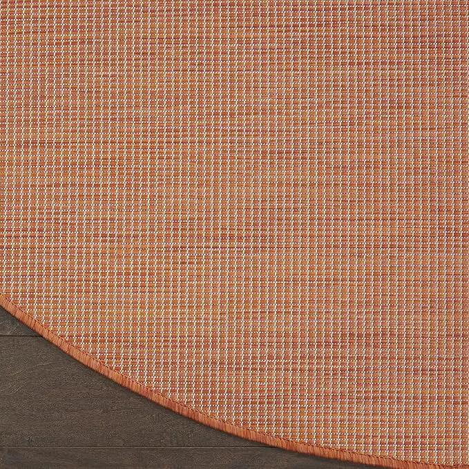 Nourison Positano Indoor/Outdoor Terracotta 6' x Round Area Rug, Easy Cleaning, Non Shedding, Bed Room, Living Room, Dining Room, Backyard, Deck, Patio (6 Round) by GreenHaven Gardens