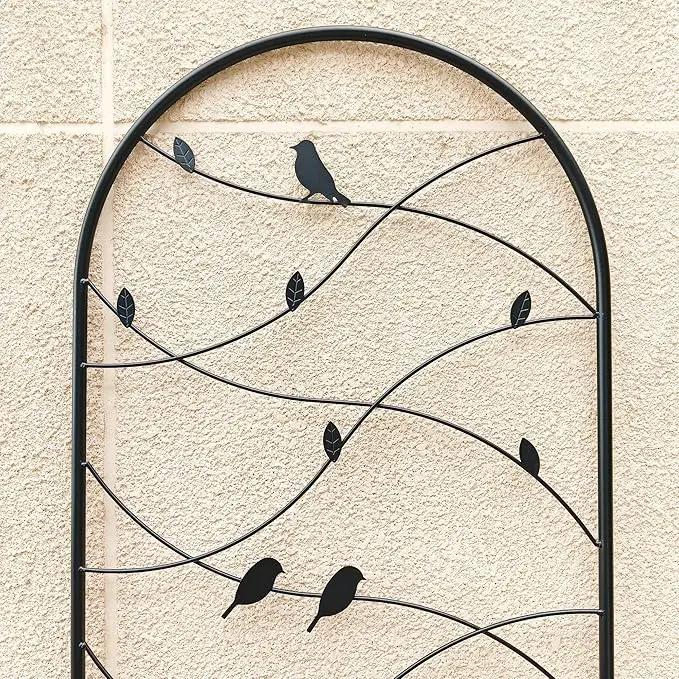 Metal Garden Trellis Rustproof Trellis for Climbing Plants Outdoor Flower Support Bird Deco (Black-4 Pack, 71"x19.7") by GreenHaven Gardens