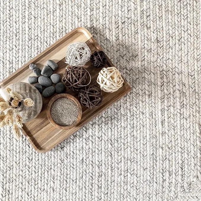 nuLOOM Oval 3' x 5' Solid Hand Braided Indoor/Outdoor Area Rug, Pet-Friendly, High Traffic, Weather Resistant, for Patio, Balcony, Bedroom, Living, Dining Room, Wynn Ivory by GreenHaven Gardens