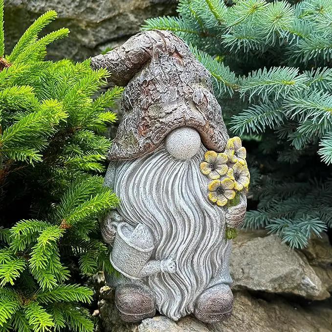 Mood Lab Garden Gnome - Key Hider Gnome Figurine - 9.25 Inch Lawn Statue - for Outdoor or House Decor by GreenHaven Gardens