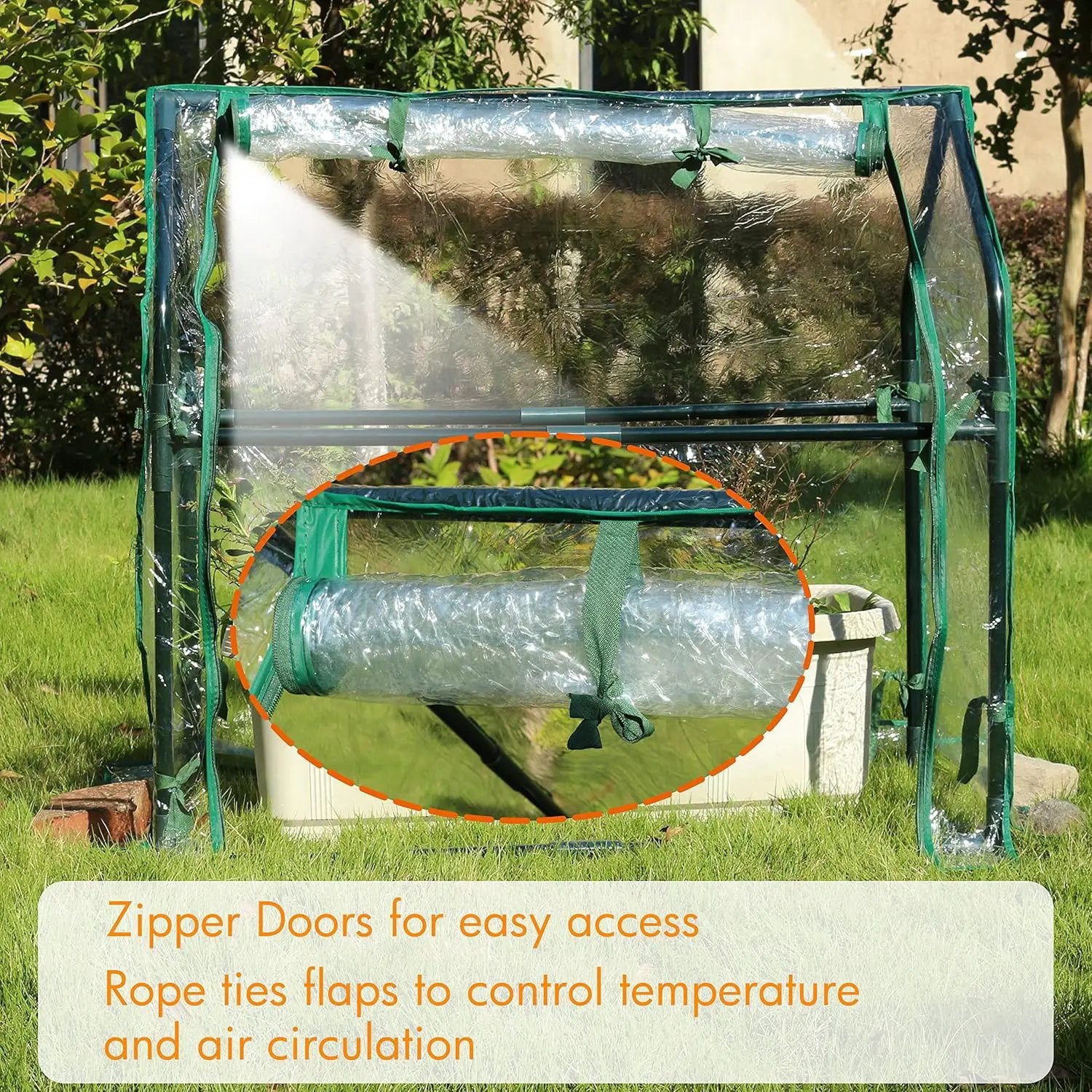 Gardzen Mini Greenhouse Heavy Duty Portable Green House, Clear Tent Indoor or Outdoor for Plants 36.2”(L) x18.9”(W) x33.3”(H) by GreenHaven Gardens