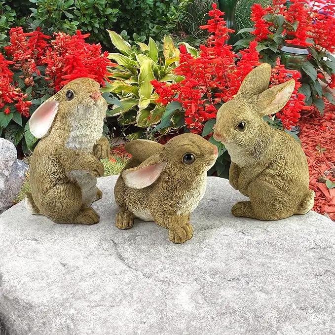 Design Toscano QM92008 The Bunny Den Rabbits Indoor/Outdoor Garden Animal Statues, 3 Inches Wide, 4 Inches Deep, 5 Inches High, Full Color Finish by GreenHaven Gardens