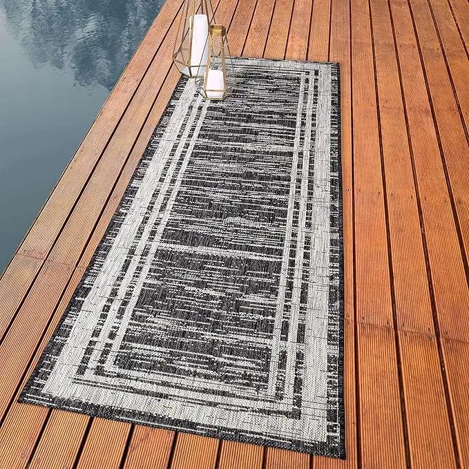 Keen Home Design Outdoor Runner Rug - 2x8 Washable Indoor/Outdoor Rug for Patio, Balcony, Kitchen, Garden, Beach, Deck and Porch. Size: 2'2" x 7'7" by GreenHaven Gardens