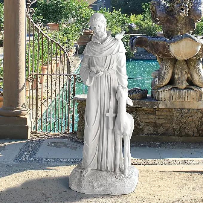 Design Toscano Francis of Assisi, Patron of Animals Religious Garden Decor Statue, 37 inches Tall, Cast Stone Resin, Antique Stone Finish by GreenHaven Gardens