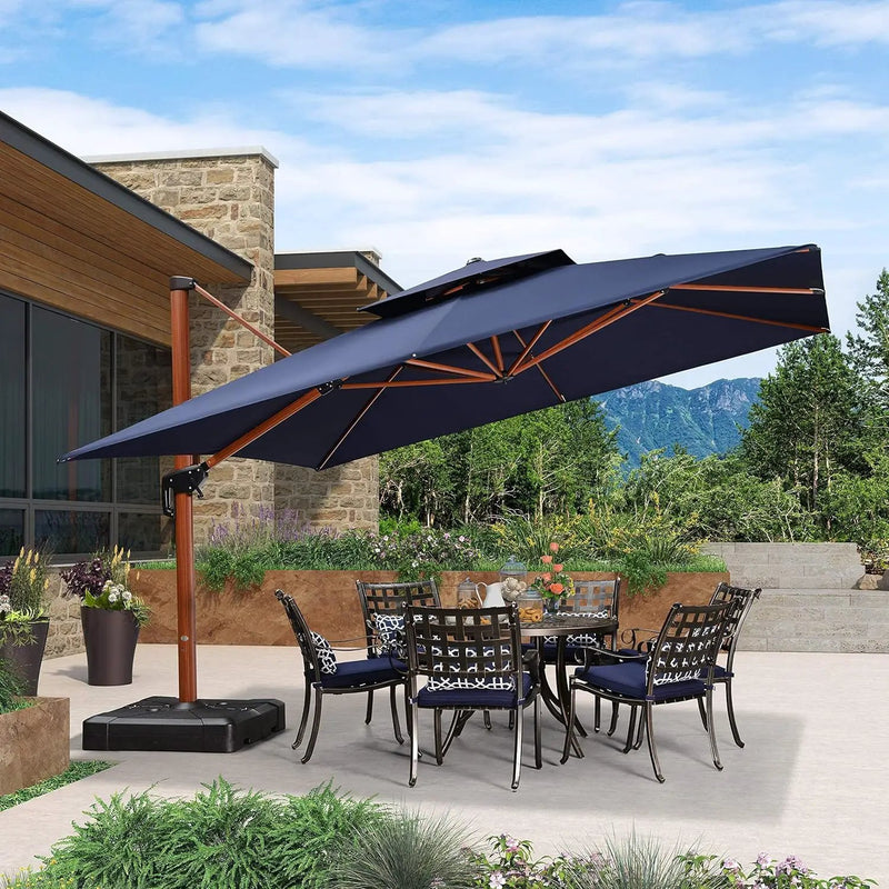 PURPLE LEAF 12ft Patio Umbrella Outdoor Square Umbrellas Large Cantile
