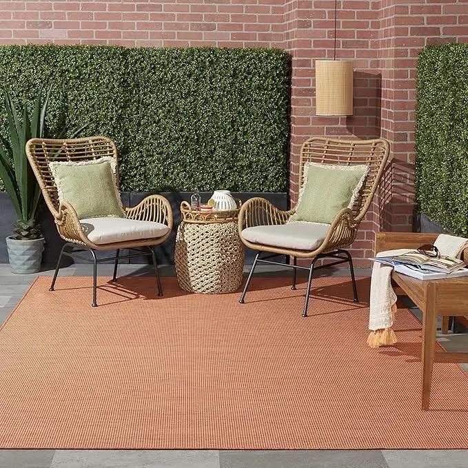 Nourison Positano Indoor/Outdoor Terracotta 2'2" x 10' Area Rug, Easy Cleaning, Non Shedding, Bed Room, Living Room, Dining Room, Backyard, Deck, Patio (2x10) by GreenHaven Gardens