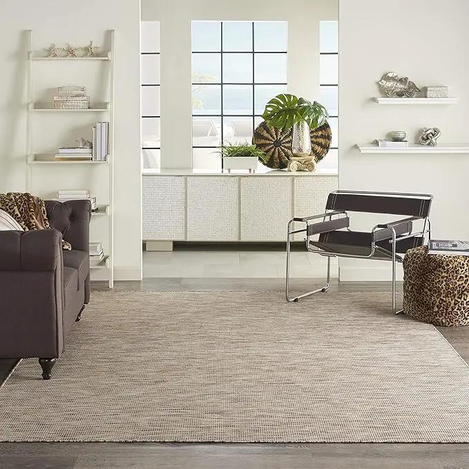Nourison Positano Indoor-Outdoor Beige 8' x 10' Area Rug, Easy Cleaning, Non Shedding, Bed Room, Living Room, Dining Room, Backyard, Deck, Patio (8x10) by GreenHaven Gardens