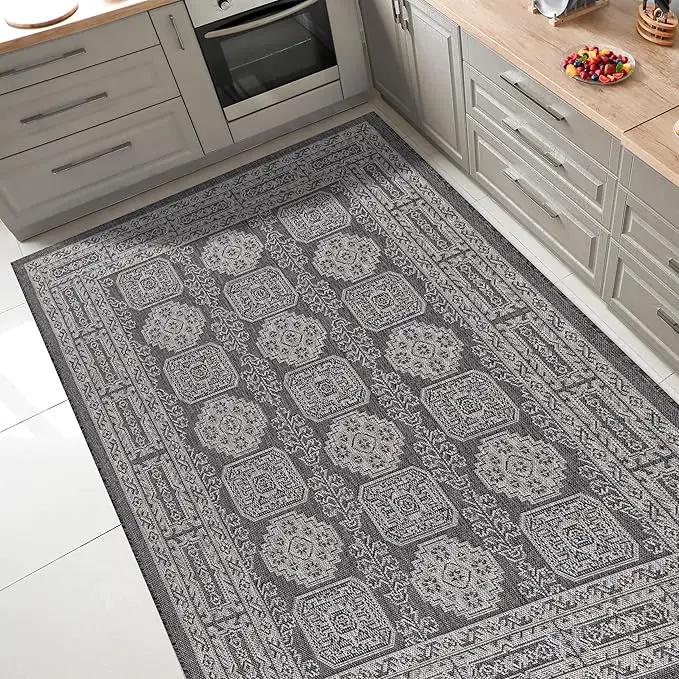 Keen Home Design Terrace Outdoor Throw Rug - 3x5 Washable Indoor/Outdoor Rug for Patio, Kitchen, Balcony, Beach, Garden, Deck and Porch, Size: 3'x5' by GreenHaven Gardens