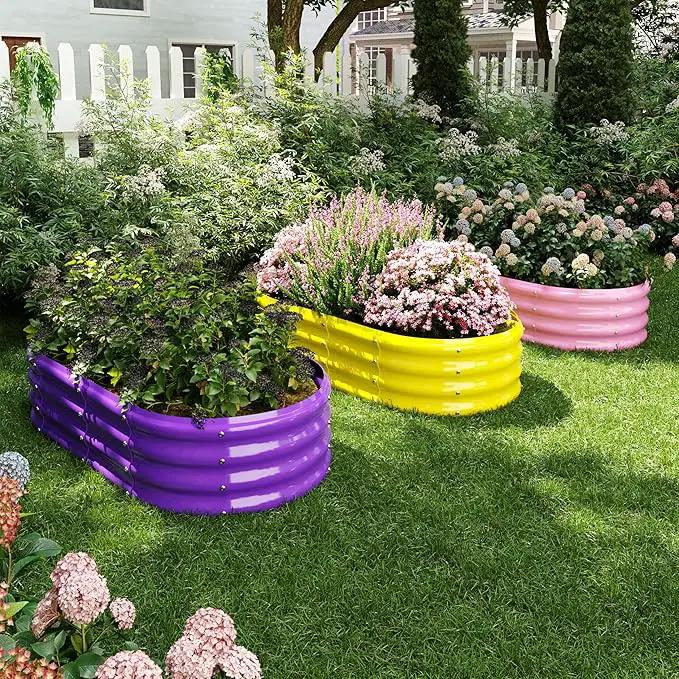 Raised Garden Bed for Gardening Garden Raised Planter Box Outdoor 4x2x1ft Galvanized Planter Raised Garden Bed by GreenHaven Gardens