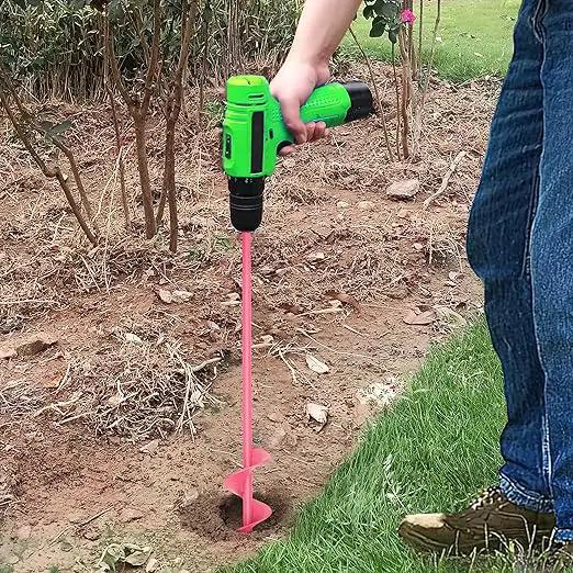 SYITCUN Auger Drill Bit for Planting - 1.6"X16.5" Heavy-Duty Garden Auger Spiral Drill Bit - Bulb Planter Tool & Auger Post Hole Digger - 3/8" Hex Drive Drill by GreenHaven Gardens