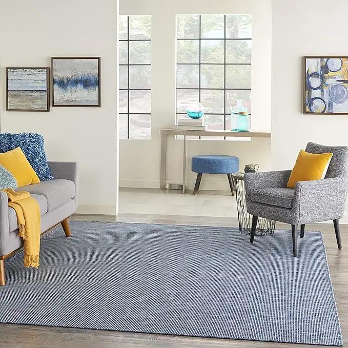 Nourison Positano Indoor/Outdoor Navy Blue 2'2" x 10' Area Rug, Easy Cleaning, Non Shedding, Bed Room, Living Room, Dining Room, Backyard, Deck, Patio (2x10) by GreenHaven Gardens