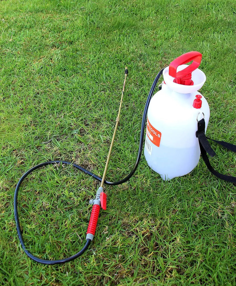 TABOR TOOLS 1.3 Gallon Lawn and Garden Pump Pressure with Pressure Relief Valve, Adjustable Shoulder Strap, Telescopic Adjustable Wand and Extra Set of Seals. N50TA. by GreenHaven Gardens