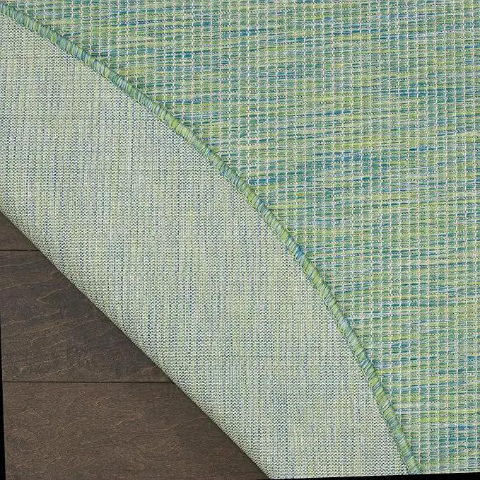 Nourison Positano Indoor/Outdoor Blue/Green 6' x Round Area Rug, Easy Cleaning, Non Shedding, Bed Room, Living Room, Dining Room, Backyard, Deck, Patio (6 Round) by GreenHaven Gardens