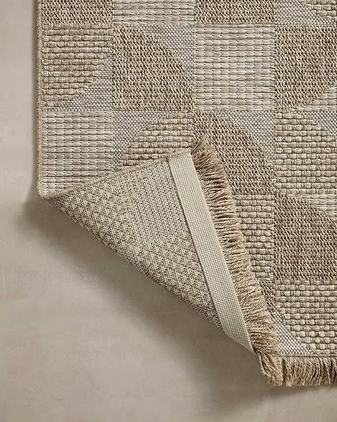 Loloi Dawn Collection Indoor/Outdoor DAW-08 Beige 7'-8" x 10' Area Rug by GreenHaven Gardens