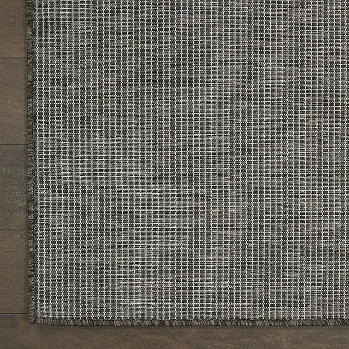 Nourison Home Positano Charcoal 8' x 10' Area Rug, Modern, Solid, Indoor/Outdoor, Easy Cleaning, Non Shedding, Bed Room, Living Room, Deck, Backyard by GreenHaven Gardens