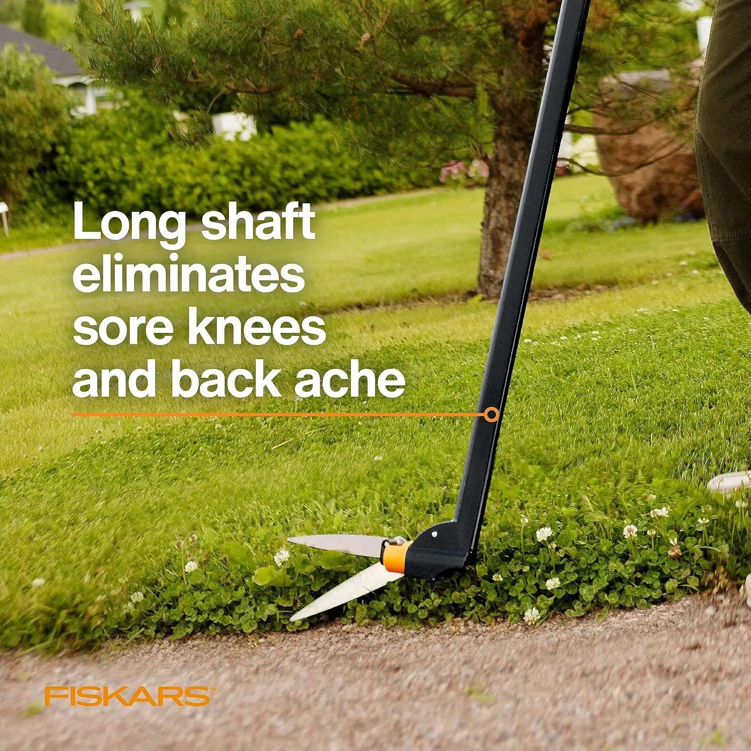 Fiskars Grass Shears, Long Handle, 36" Handle Lawn Shears for Trimming Grass while Standing, Lawn Cutter with 360-Degree Swivel Blade by GreenHaven Gardens