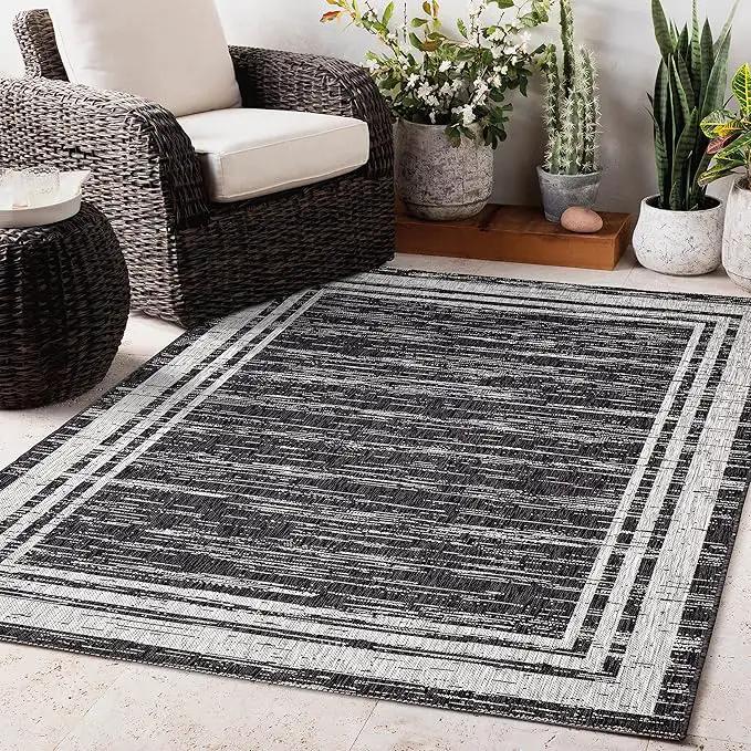Keen Home Design Outdoor Rug - 8x10 Washable Indoor/Outdoor Rug for Patio, Balcony, Kitchen, Garden, Beach, Deck and Porch. Size: 7'9" x 10'2" by GreenHaven Gardens
