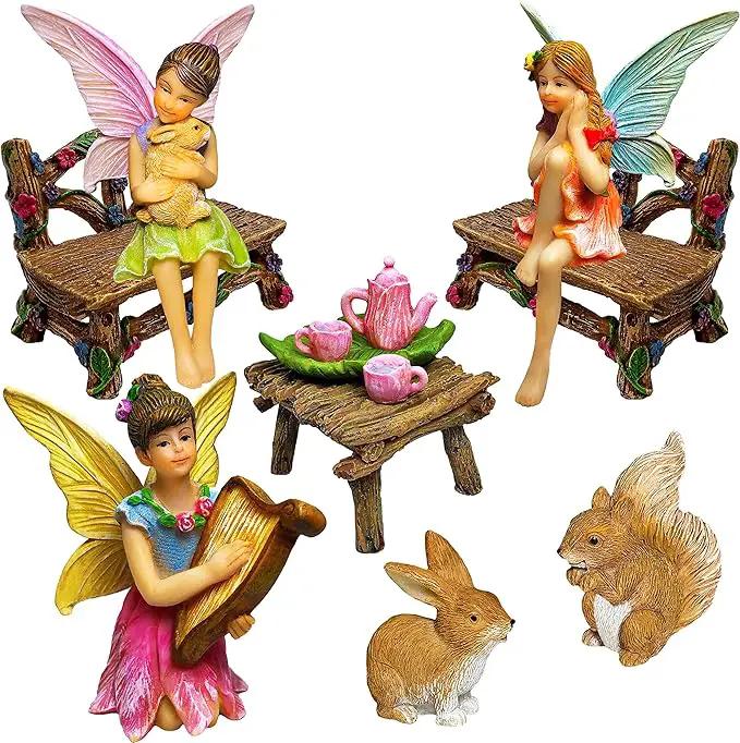 Mood Lab Fairy Garden - Miniature Figurines & Accessories Starter Kit - Fairy Garden Set of 12 pcs - Outdoor or House Decor by GreenHaven Gardens