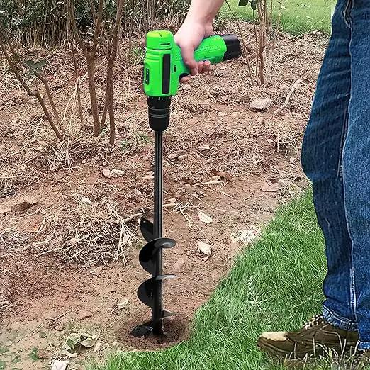 SYITCUN Auger Drill Bit for Planting - 4"X32" Heavy-Duty Post Hole Auger - Auger Post Hole Digger for Fence- 3/8" Hex Drive Drill by GreenHaven Gardens