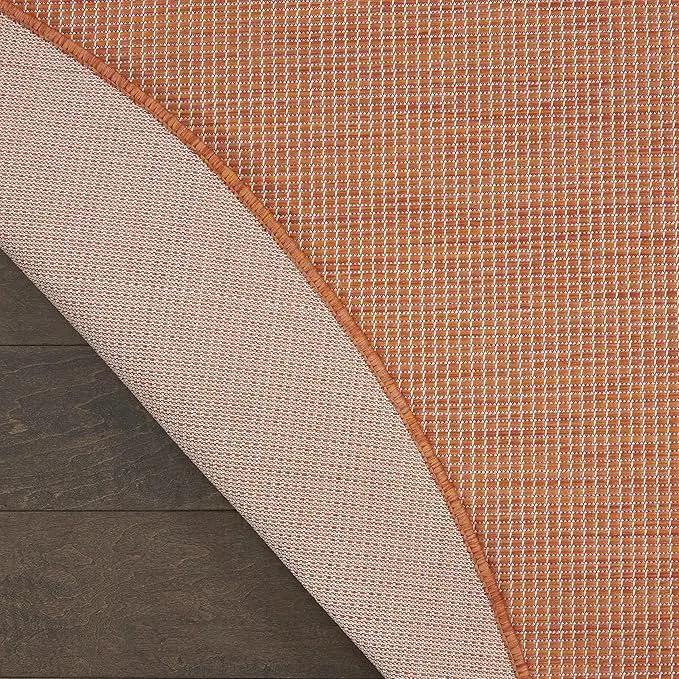 Nourison Positano Indoor/Outdoor Terracotta 6' x Round Area Rug, Easy Cleaning, Non Shedding, Bed Room, Living Room, Dining Room, Backyard, Deck, Patio (6 Round) by GreenHaven Gardens