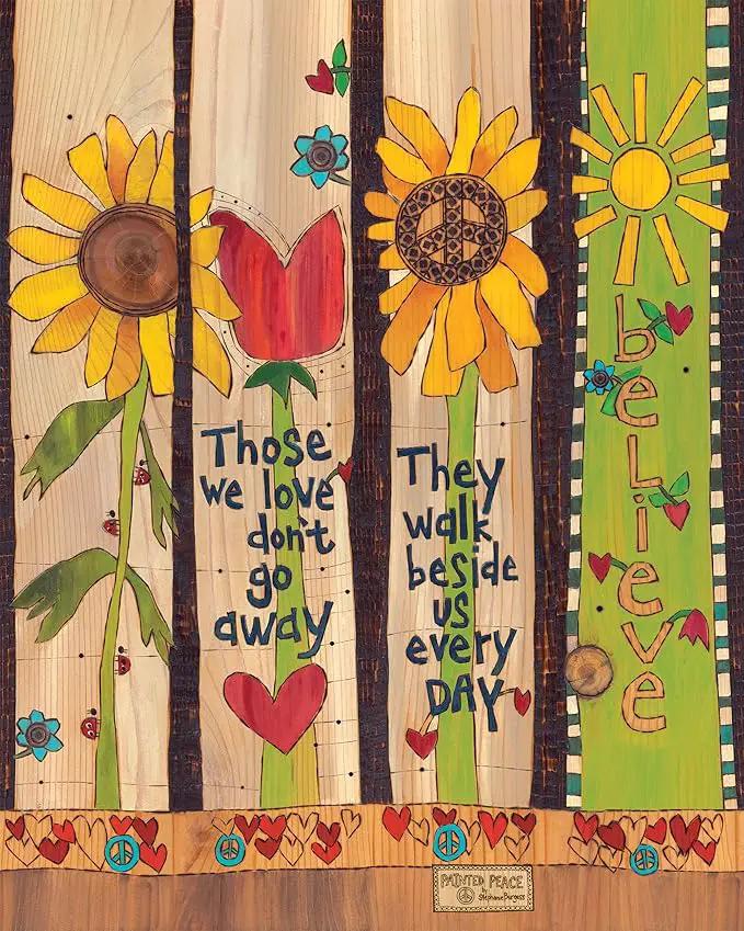 Studio M Art Pole, PVC Weather Resistant Pole with Vinyl Bowl 20 inches Tall Outdoor Decoration for Gardens, Patios, Yards, Landscaping and Birding Accessories, Those We Love Don't Go Away by GreenHaven Gardens