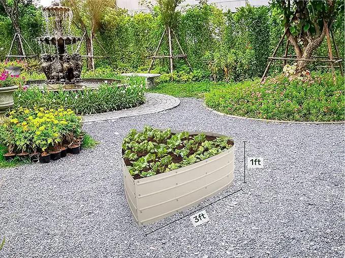 Galvanized Raised Garden Beds Outdoor // Planter Raised Beds for Gardening, Vegetables, Flowers // Large Metal Garden Box (White) // Tool-Free Assembly by GreenHaven Gardens