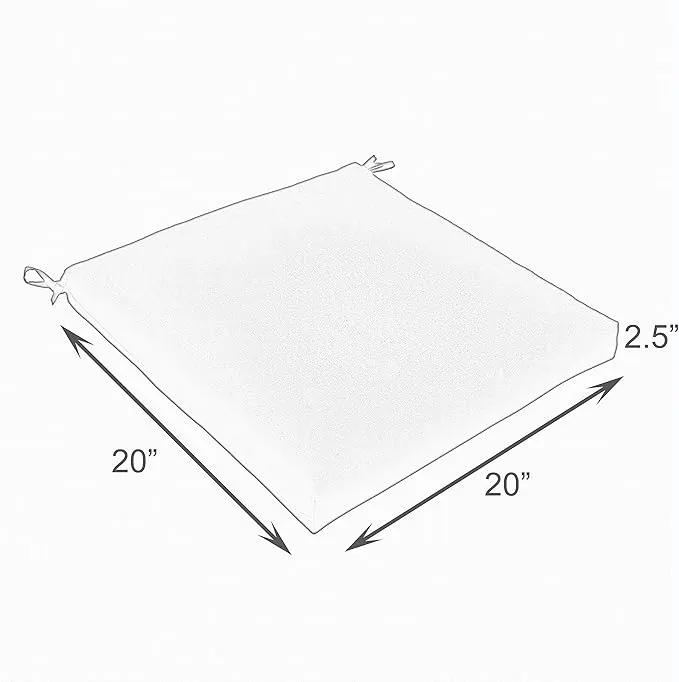 Sorra Home Sunbrella Bristol Square Chair Cushion (Set of 2) - Fade & Water Resistant, Outdoor & Indoor Patio Seat Cushion with Plush Foam - Cabana Classic (20" x 20" x 2.5") by GreenHaven Gardens