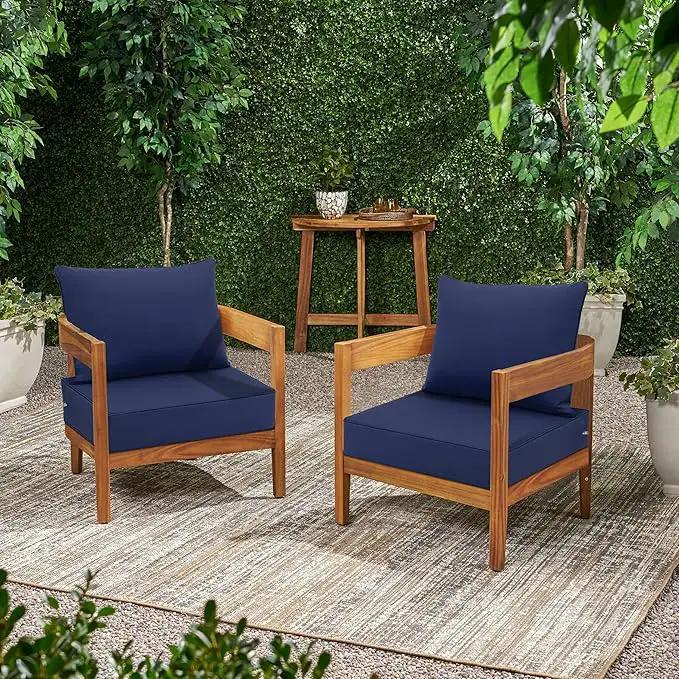 Favoyard Outdoor Seat Cushion Set 22 x 22 Inch Waterproof & Fade Resistant Patio Furniture Cushions with Removable Cover Deep Seat & Back Cushion with Handle and Adjustable Straps for Chair Sofa Couch by GreenHaven Gardens
