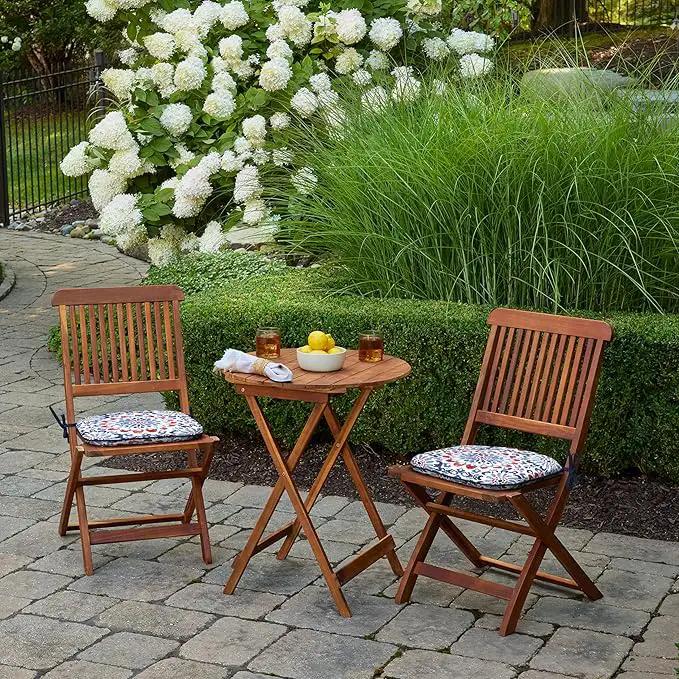 Arden Indoor/Outdoor Foam Seat Pad, 2 Pack, 17 x 16, Patio Cushion, Water Repellent, Fade Resistant, Foam Cushion Clark Blue by GreenHaven Gardens