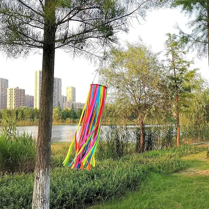 Satin Ribbon Windsock Streamer, Outdoor Decorations for Your Patio, Garden, Yard, Dock and Camper, 49-Inch, WS49-XZH by GreenHaven Gardens