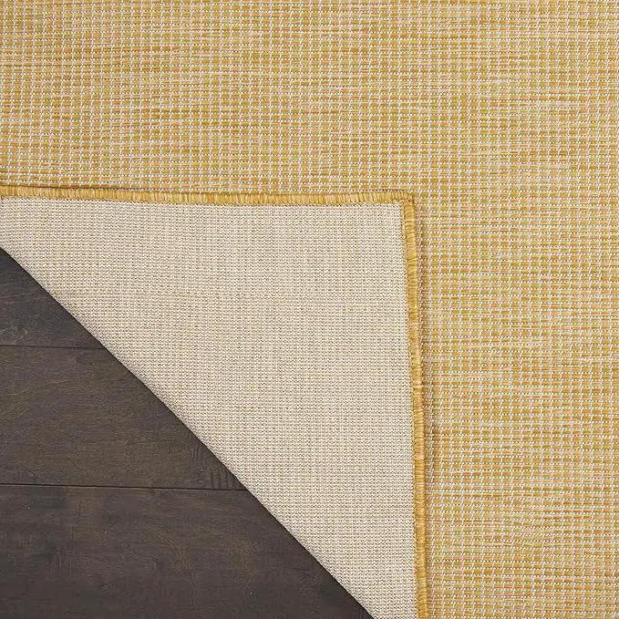 Nourison Positano Indoor/Outdoor Yellow 6' x Round Area Rug, Easy Cleaning, Non Shedding, Bed Room, Living Room, Dining Room, Backyard, Deck, Patio (6 Round) by GreenHaven Gardens