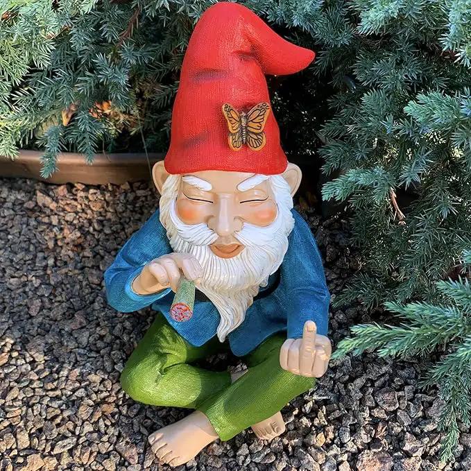 Mood Lab Garden Gnome - Relaxed Gnome - 9.6 Inch Tall Statue Lawn Garden Figurine - for Outdoor or House Decor by GreenHaven Gardens