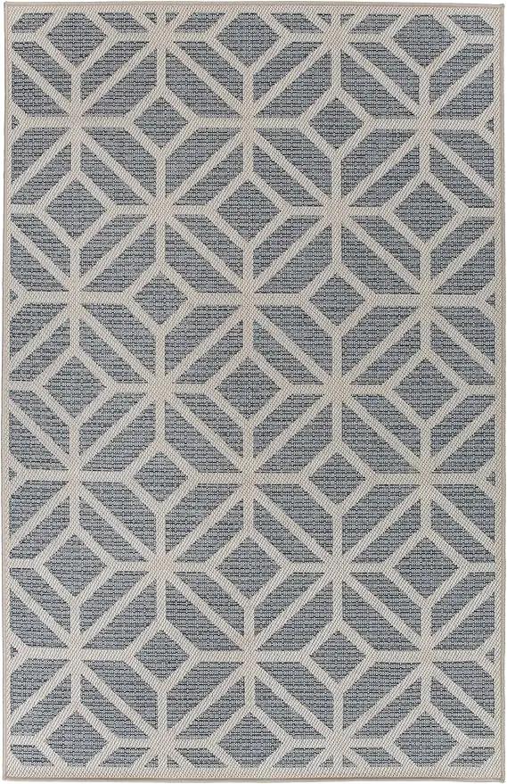 Rugshop Contemporary Geometric Indoor/Outdoor Area Rug 10' X 14' Blue by GreenHaven Gardens