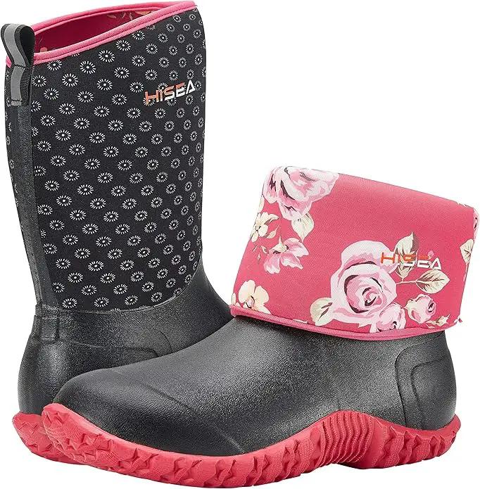 HISEA Women's Rubber Garden Boots Waterproof Insulated Yard Gardening Shoes Mid Height for Mud Working Outdoor by GreenHaven Gardens