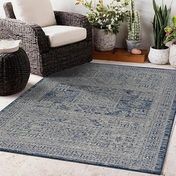 Keen Home Design Terrace Outdoor Area Rug - 5x8 Washable Indoor/Outdoor Rug for Patio, Kitchen, Balcony, Beach, Garden, Deck and Porch, Size: 5'3"x7'7" by GreenHaven Gardens