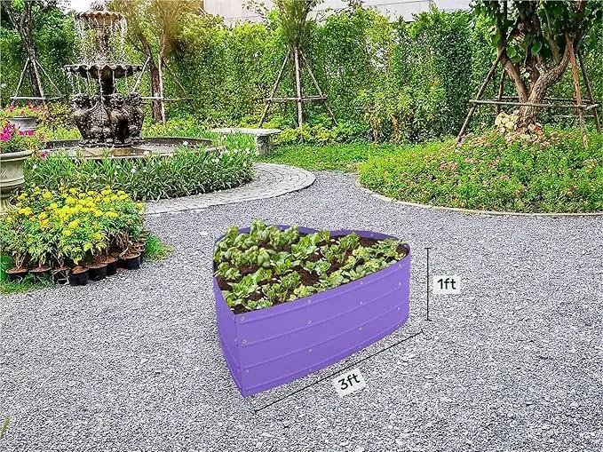 Galvanized Raised Garden Beds Outdoor // Planter Raised Beds for Gardening, Vegetables, Flowers // Large Metal Garden Box (Purple) // Tool-Free Assembly by GreenHaven Gardens